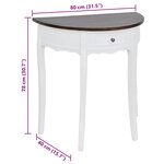vidaXL Table console avec tiroir et dessus de table marron Demi-ronde