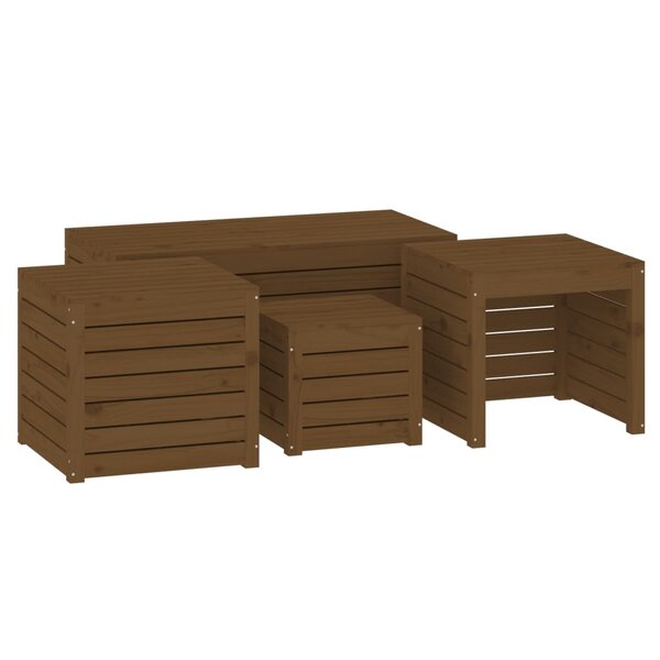 vidaXL Ensemble de boîtes de jardin 4 Pièces marron miel bois pin massif