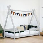 Lit cabane enfant NAKANA 90 x 160 gris clair