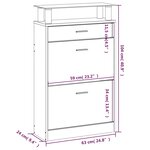 vidaXL Armoire à chaussures Sonoma gris 63x24x104 cm Bois d'ingénierie