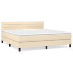 vidaXL Sommier à lattes de lit avec matelas Crème 180x200 cm Tissu