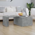 vidaXL Table basse gris béton 150x50x35 cm bois d'ingénierie