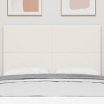vidaXL Tête de lit LED Crème 144 cm Tissu en velours côtelé