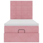 vidaXL Cadre de lit ottoman avec matelas rose 100x200 cm velours