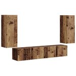 vidaXL Ensemble de meuble TV mural 4 Pièces Bois ancien Bois d'ingénierie