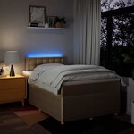 vidaXL Sommier à lattes de lit avec matelas Crème 120x200 cm Tissu