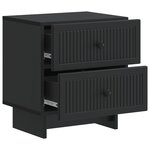 vidaXL Cabinet de chevet avec tiroir 2 Pièces Noir 43 x 34 5 x 47 5 cm