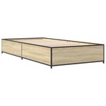 vidaXL Cadre de lit chêne sonoma 100x200 cm bois d'ingénierie et métal