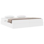 vidaXL Lit avec rangement et matelas avec matelas Blanc 200 x 200 cm