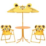 vidaXL Ensemble de bistro avec parasol pour enfants 3 Pièces Jaune