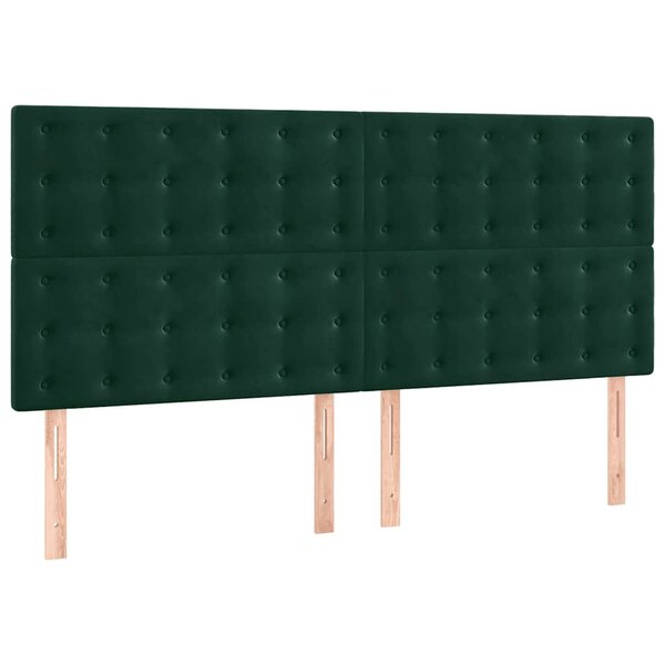 vidaXL Tête de lit Vert foncé 180x5x118/128 cm Velours