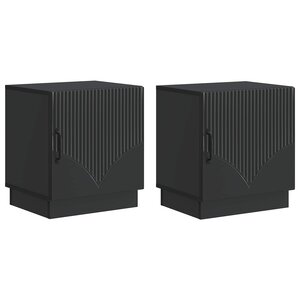 vidaXL Table de chevet 2 pc Noir 43 x 34 5 x 47 cm Bois d'ingénierie