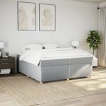 vidaXL Sommier à lattes de lit avec matelas Gris clair 200x200cm Tissu