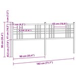 vidaXL Tête de lit de remplacement métal blanc 180 cm