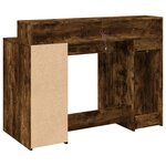 Bureau table poste de travail meuble d'ordinateur informatique étude et lumières LED chêne fumé 120 x 55 x 91 cm bois d'ingénierie brun 02_0023782