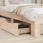 vidaXL Cadre de lit avec tiroir Marron 75 x 190 cm Bois massif en pin