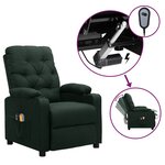 vidaXL Fauteuil électrique de massage Vert foncé Tissu