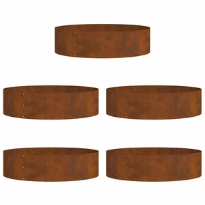 vidaXL Pots de jardin 5 Pièces Marron 80 x 80 x 20 cm Acier cuivré