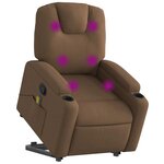 vidaXL Fauteuil de massage inclinable Marron Tissu