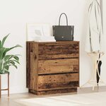 vidaXL Cabinet de chevet avec tiroir Bois ancien 71 x 34.5 x 75 cm