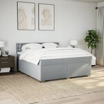 vidaXL Sommier à lattes de lit avec matelas Gris clair 180x200cm Tissu