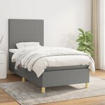 vidaXL Sommier à lattes de lit avec matelas Gris foncé 80x200 cm Tissu