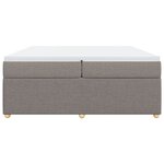 vidaXL Sommier à lattes de lit avec matelas Taupe 200x200 cm Tissu