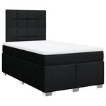 vidaXL Sommier à lattes de lit avec matelas noir 120x190 cm tissu