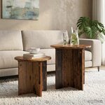 vidaXL Ensemble de tables d'appoint 2 pc Bois ancien Ø 45 x 45 cm