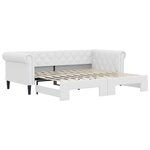 vidaXL Lit de jour avec lit gigogne blanc 90x200 cm similicuir