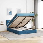 vidaXL Cadre de lit ottoman avec matelas bleu foncé 140x200 cm velours