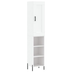 vidaXL Buffet haut Blanc 34 5x34x180 cm Bois d'ingénierie