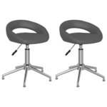 vidaXL Chaises pivotantes à manger lot de 2 gris similicuir