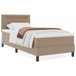 vidaXL Lit à ressorts avec matelas Cappuccino  100 x 200 cm  simili cuir