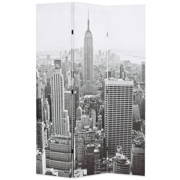 vidaXL Cloison de séparation pliable 120x170 cm New York Noir et blanc