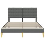 vidaXL Cadre de lit avec tête de lit Gris foncé 140 x 200 cm Tissu
