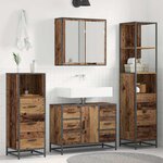 vidaXL Ensemble de mobilier de salle de bain 3 Pièces Bois ancien