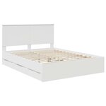 vidaXL Cadre de lit avec tiroir Blanc 150 x 200 cm Bois Ingénierie