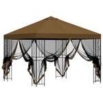 vidaXL Abri de jardin avec parois 3 x 3 m Taupe Polyester et Acier