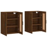 vidaXL Armoires murales 2 Pièces chêne marron bois d'ingénierie