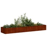 vidaXL Jardinière rouillé 360x80x40 cm acier inoxydable