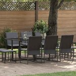vidaXL Ensemble de salle à manger pour jardin 11 Pièces Noir Acier