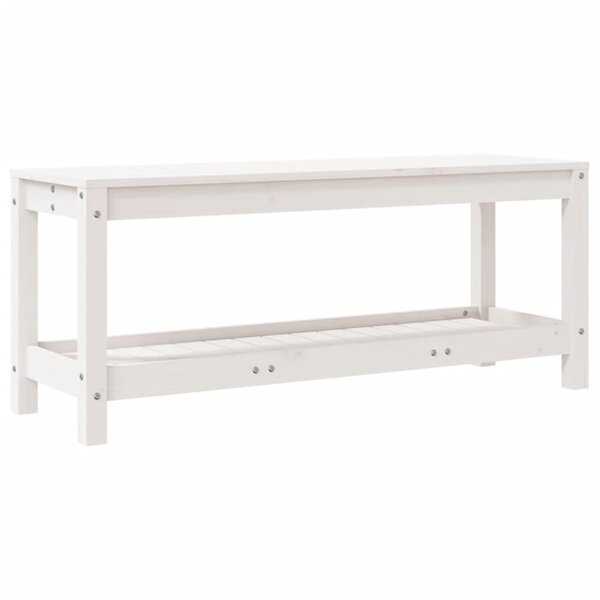 vidaXL Banc de jardin blanc 108x35x45 cm bois massif de pin