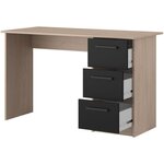 Bureau droit 3 tiroirs - chêne Brooklyn - 121 4 x 55 x 74.5 cm
