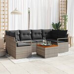 vidaXL Ensemble de canapé de jardin 7 Pièces Gris