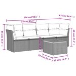 vidaXL Salon de jardin avec coussins 5 Pièces beige résine tressée