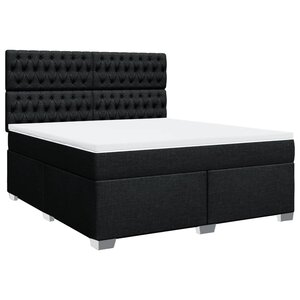 vidaXL Sommier à lattes de lit avec matelas Noir 180x200 cm Tissu