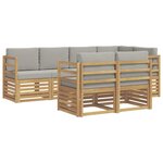 vidaXL Ensemble de canapés d'extérieur 7 pc Blanc et gris clair