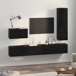 vidaXL Ensemble meuble TV 4 Pièces Chêne noir 200 x 30 x 30 cm