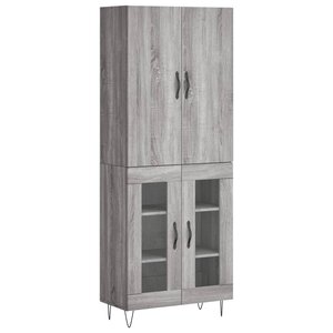 vidaXL Buffet haut Sonoma gris 69 5x34x180 cm Bois d'ingénierie